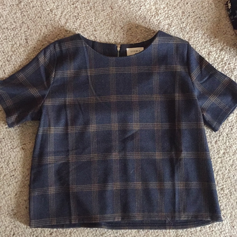 EVERLY crop plaid shirt